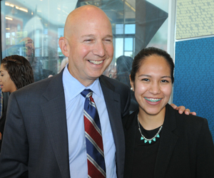 Then-Delaware Gov. Jack Markell with Indira Islas last fall.